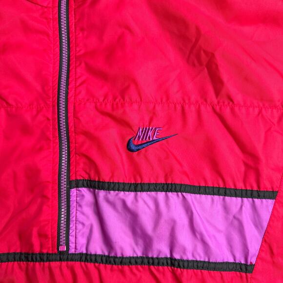 Vintage Nike Jacket Colorblock Mens Large Red Athletic Training Soccer 90s - Picture 6 of 12